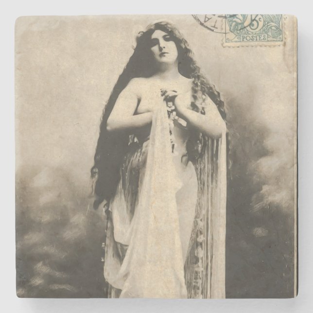 Vintage Etheral Goddess vykort Stenunderlägg (Framsidan)