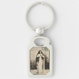 Vintage Ethereal Goddess Postcard Rektangulärt Silverfärgad Nyckelring