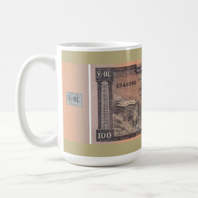 Vintage Ethiopian Birr Banknote Kaffemugg (Vänster)