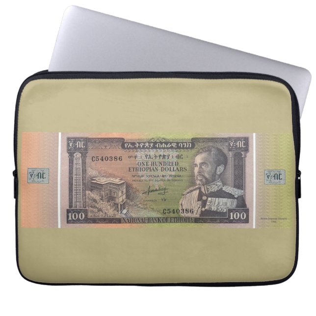 Vintage Ethiopian Birr Banknote Laptop Fodral (Framsidan)
