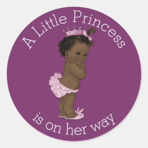 Vintage Ethnic Little Princess Baby Shower Runt Klistermärke