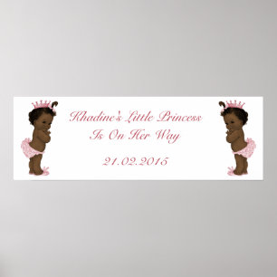 Vintage Ethnic Princess Baby Shower Banner Poster