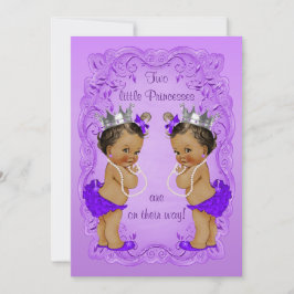 Vintage Ethnic Princess Twillingar Baby Shower Lil Inbjudningar