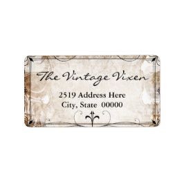 Vintage - etikett för porslin och Döskallar Adressetikett