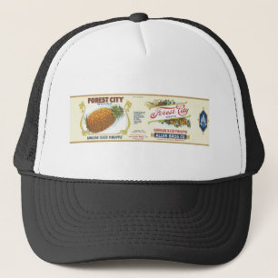 Vintage - etikett för träsklippad ananas keps