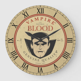 Vintage-etikett Halloween Vampyre Wall Clock Stor Klocka