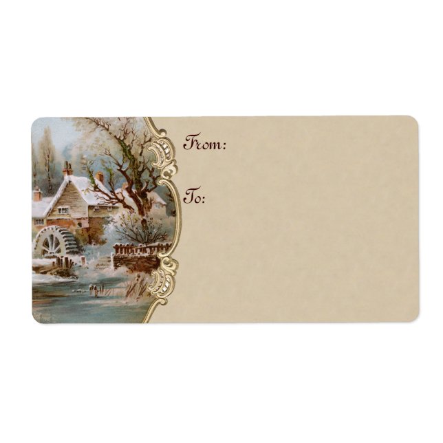 Vintage-etiketter för jullastning fraktsedel (Framsidan)