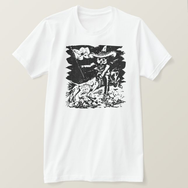 Vintage-etsning Skelett Ryttare Folkkonst Tröja (Design framsida)