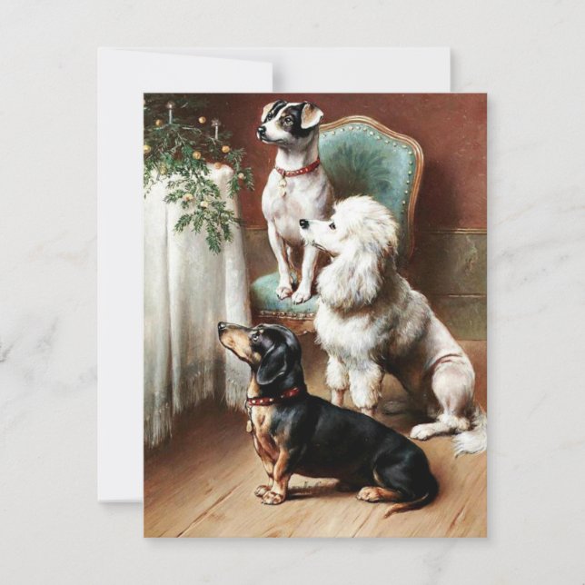 Vintage - Ett julklapp Julkort (Framsida)