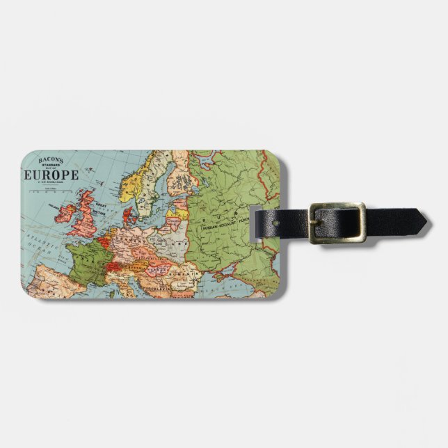 Vintage Europa 1900-talets Bacons Standard Karta Bagagebricka (Horisontell Framsida)