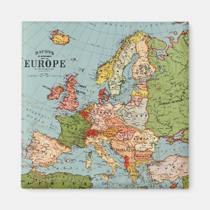 Vintage Europa 1900-talets Bacons Standard Karta Magnet