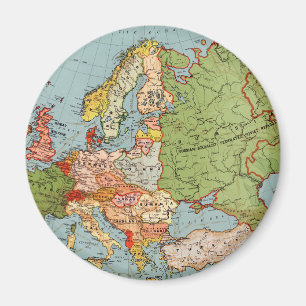 Vintage Europa 1900-talets Bacons Standard Karta Magnet