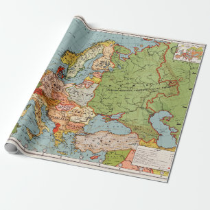 Vintage Europa 1900-talets Bacons Standard Karta Presentpapper