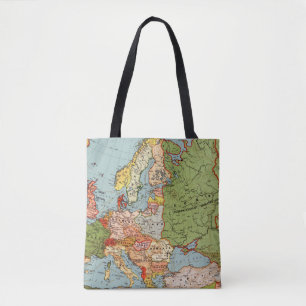 Vintage Europa 1900-talets Bacons Standard Karta Tygkasse