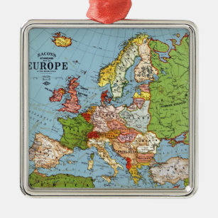 Vintage Europa 2000-talets general Karta Julgransprydnad Metall