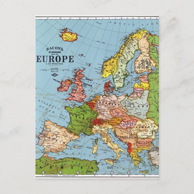 Vintage Europa 2000-talets general Karta Vykort (Framsida)