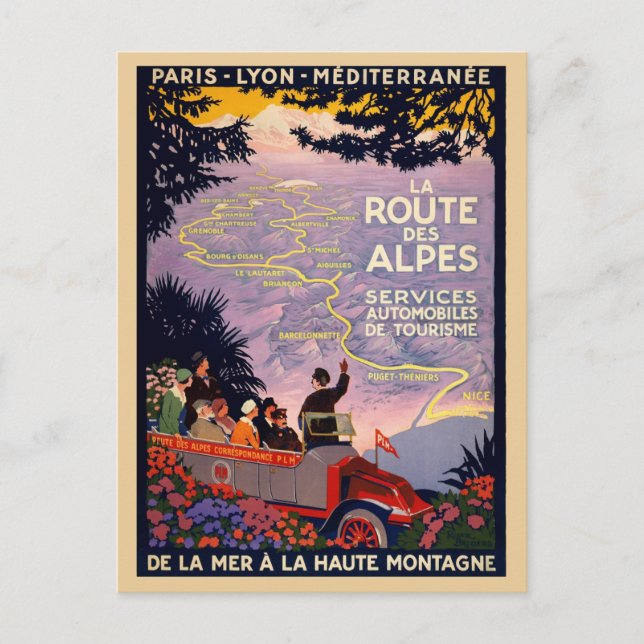 Vintage Europa Alpernor Turismresor Vykort (Framsida)