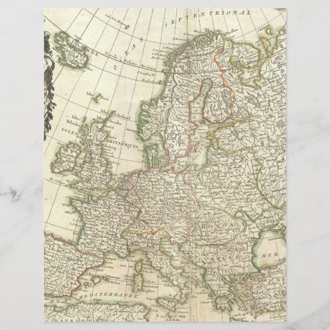 Vintage Europa - gammalt karta kartografiskt geogr (Framsida)