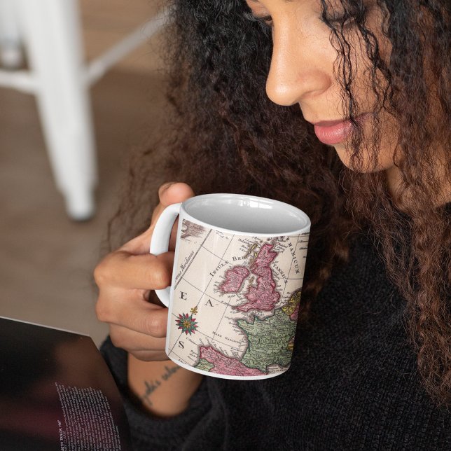 Vintage Europa Karta Kaffemugg (Skapare uppladdad)