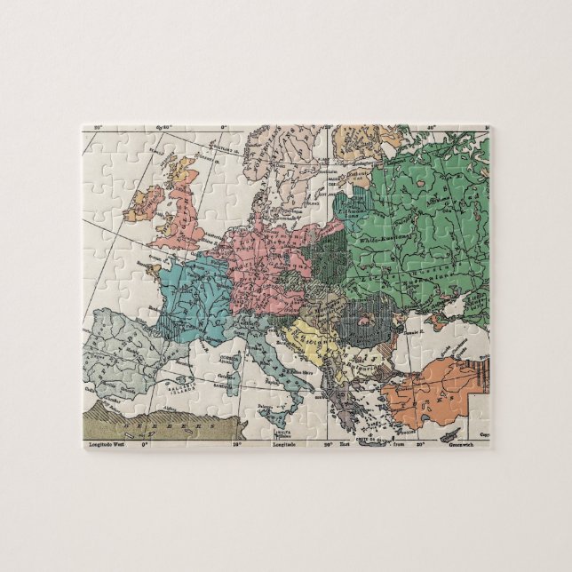 Vintage Europa Karta Pussel (Horisontell)