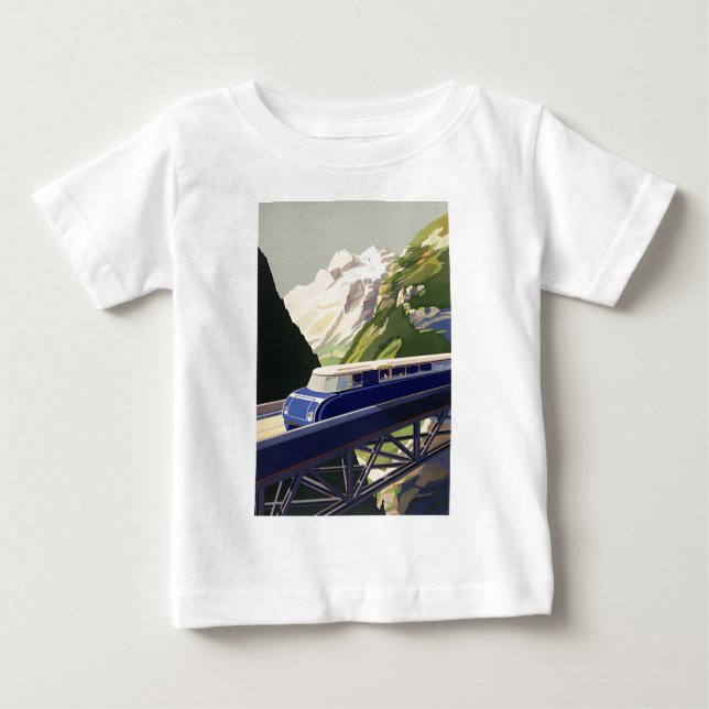 Vintage Europa Tågresor Tee (Framsida)