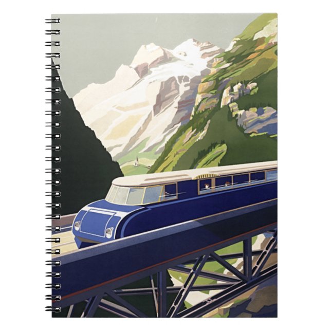 Vintage Europe Rail Travel Anteckningsbok (Framsidan)