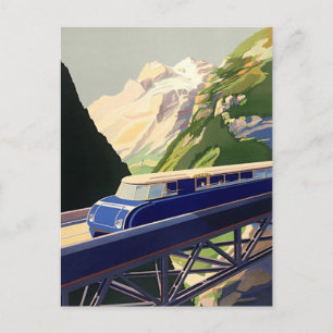 Vintage Europe Rail Travel Vykort