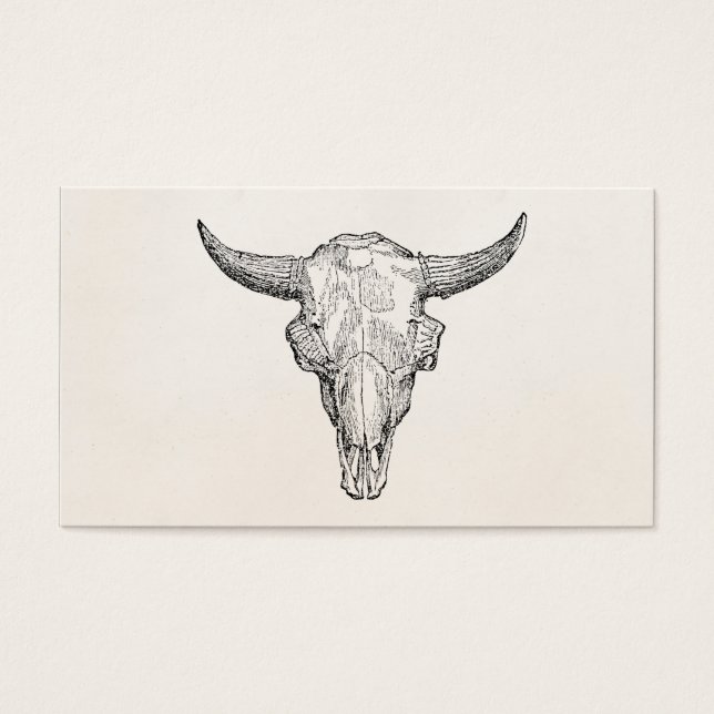 Vintage European Bison Skull Antique-mall Visitkort (Framsidan)