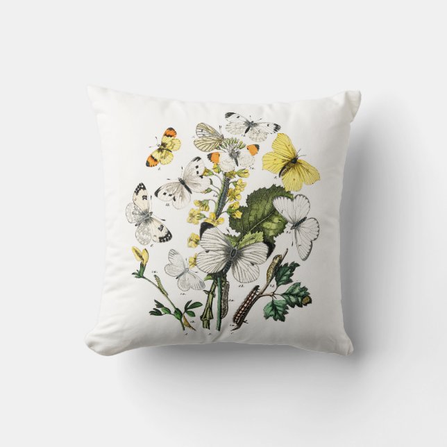 Vintage European Butterflies Kudde (Framsida)