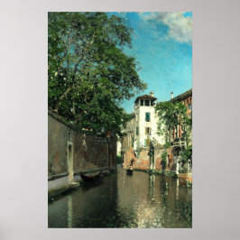Vintage European Cityscape Painting Poster
