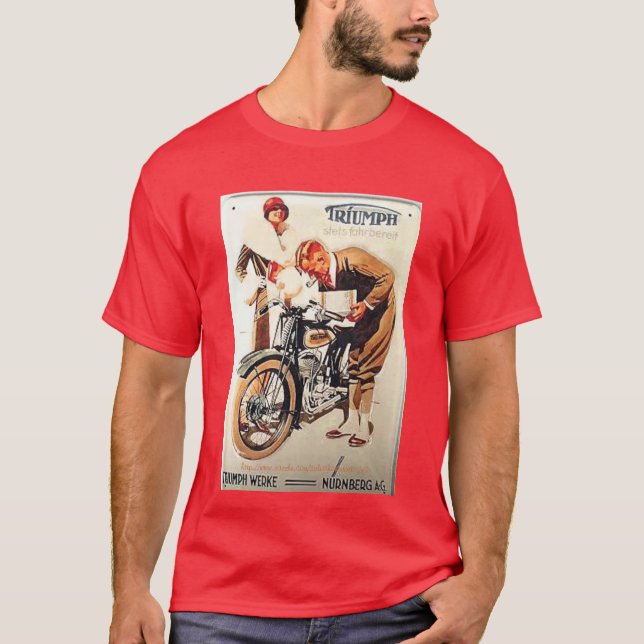 "Vintage-European Motorcle AD" T Shirt (Framsida)