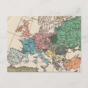 Vintage European Travel Karta Helg Vykort