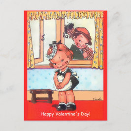 Vintage European Valentine Maid, Skorsten sveptork Vykort