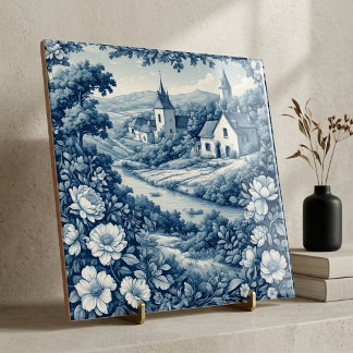 Vintage europeisk pastoral lantgård Toile De Jouy Kakelplatta