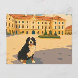 Vintage europeiskt stadstorg med Bernese Vykort