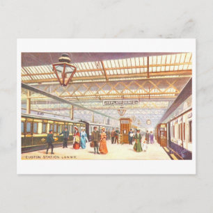 Vintage Euston Station i London Vykort