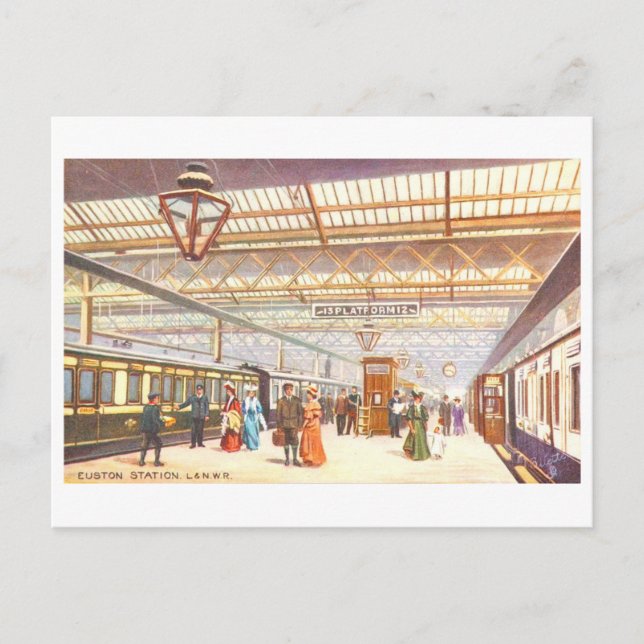 Vintage Euston Station i London Vykort (Framsida)