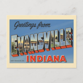 Vintage Evansville Indiana Vykort
