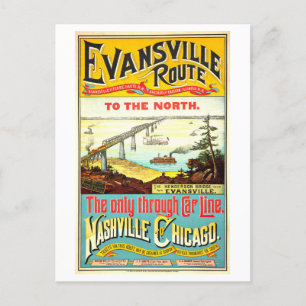 Vintage Evansville-ruttposter, Nashville/Chicago Vykort