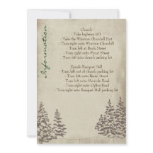 Vintage Evergreen Bröllop informationskort