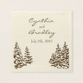 Vintage Evergreen Bröllop Napkin Pappersservett