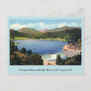 Vintage Evergreen Dam och Sjö, Bear Bäck Canyon Vykort