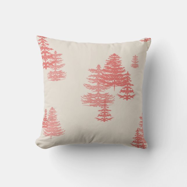 Vintage Evergreen Forest Kudde (Framsida)