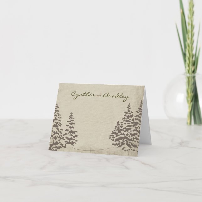 Vintage Evergreen Note Card Anteckningskort (Framsida)