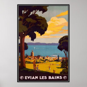 Vintage Évian-les-Bains, Rhône-Alpes, frankriken - Poster