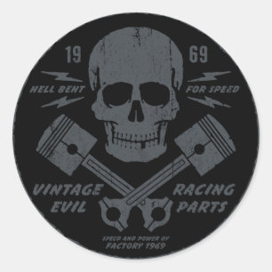 Vintage Evil 012A Runt Klistermärke