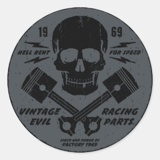 Vintage Evil 012B Runt Klistermärke