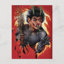 Vintage Evil Krampus Vykort