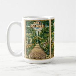 Vintage Ex Libris Trädgårdsstig Bokmärke Konst  Kaffemugg