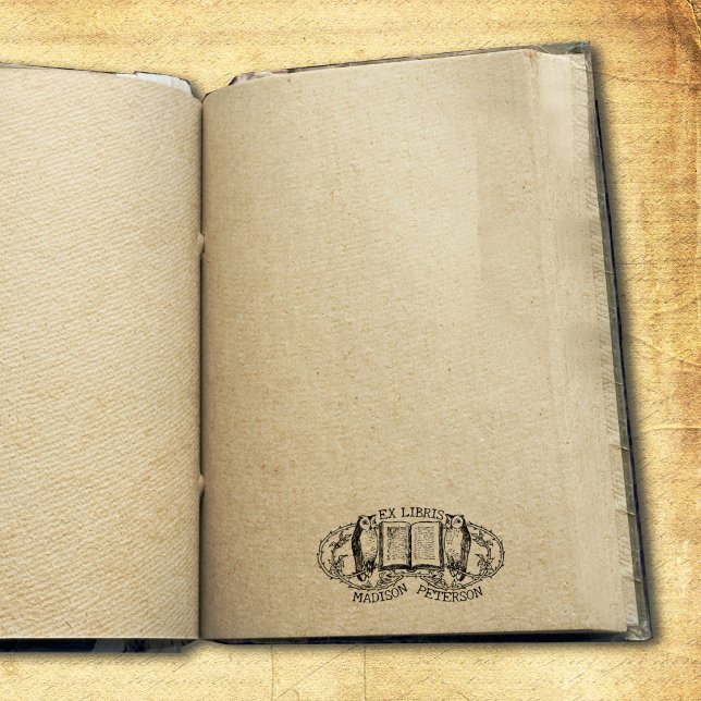 Vintage Ex Libris Uggla, Bok Stämpel (Skapare uppladdad)